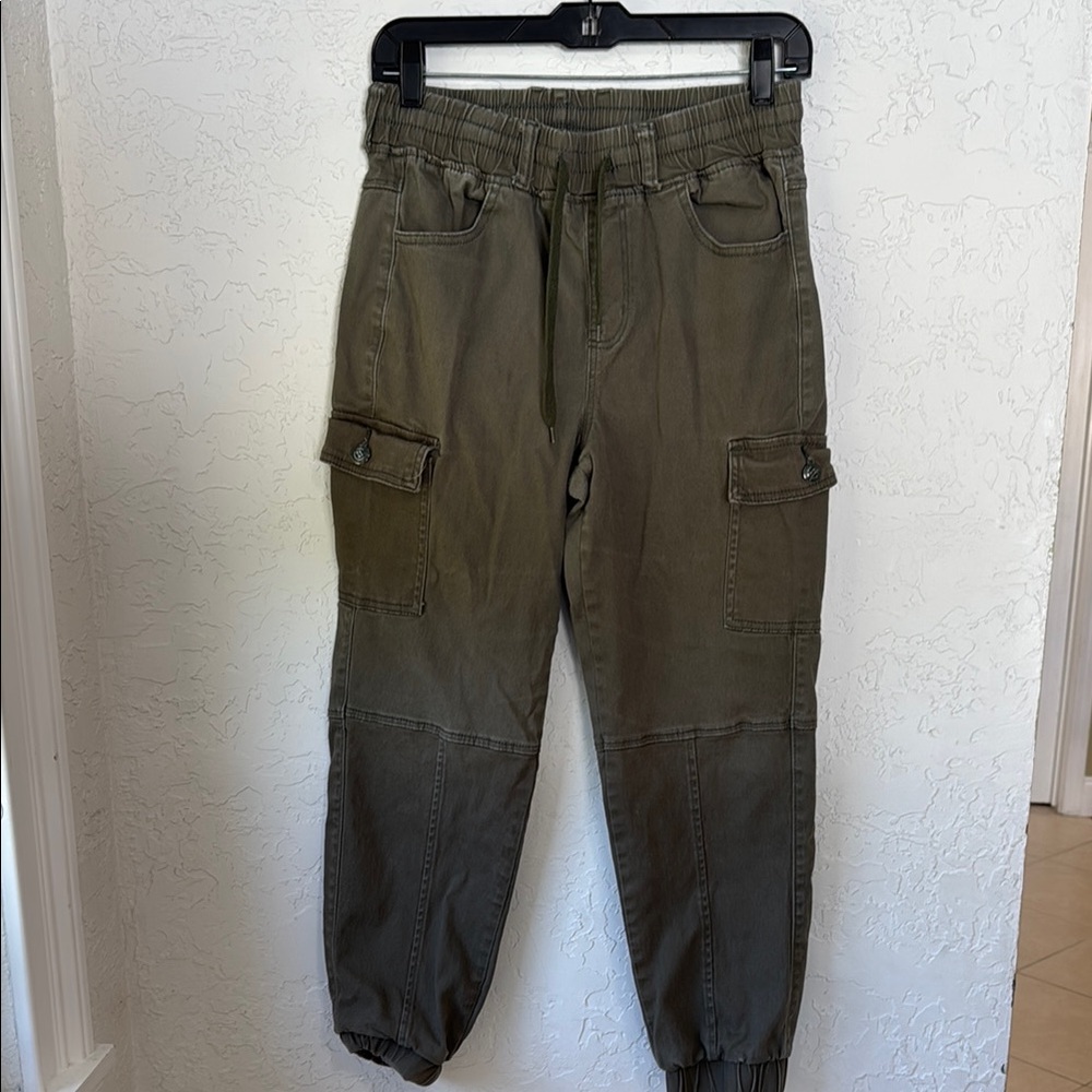 Monkey Ride Jeans Green Cargo Pants with Relaxed Fit